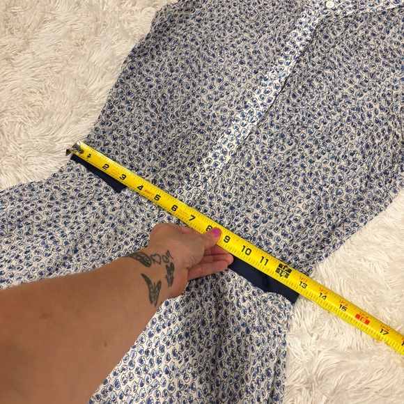 Band of Outsiders Scribble Flower Silk Flutter Sleeve Shirt Dress - Picture 6 of 12